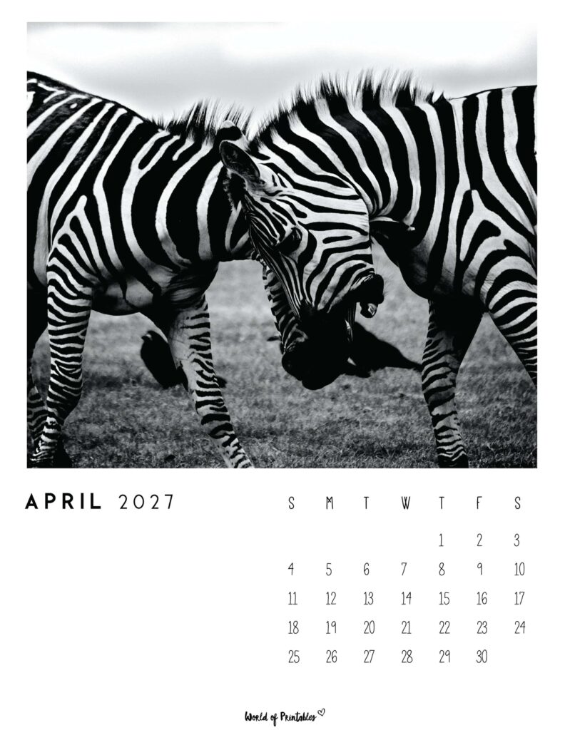 Printable April 2027 Calendar Design 56