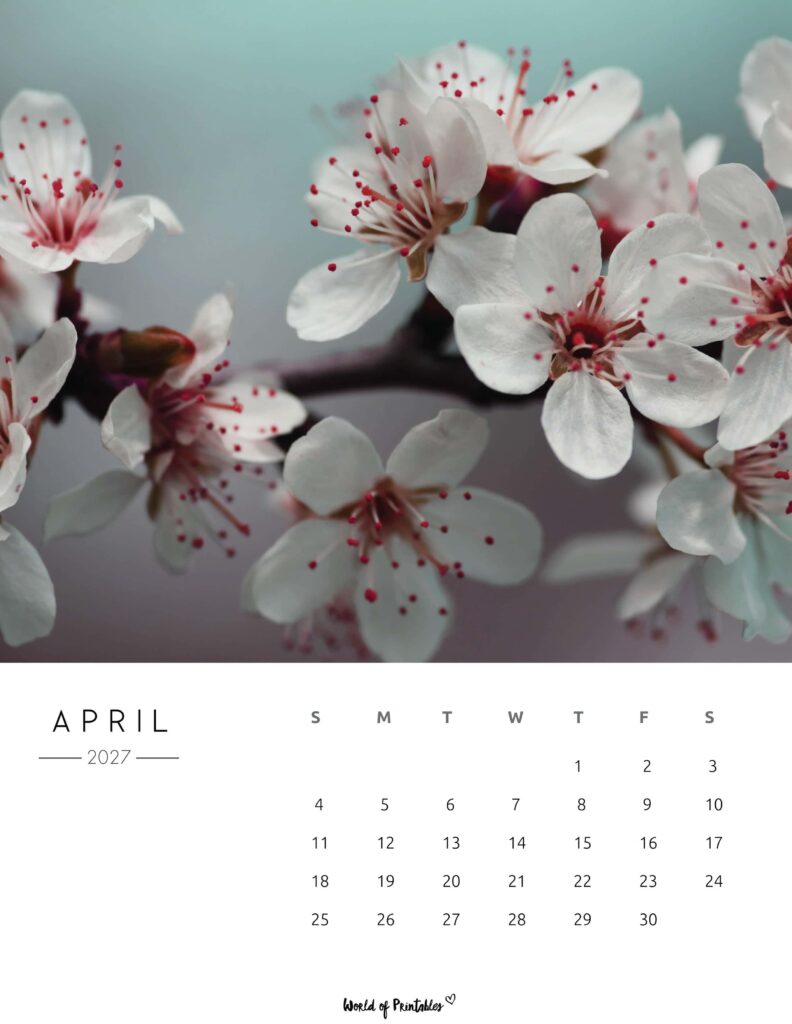 Printable April 2027 Calendar Design 57