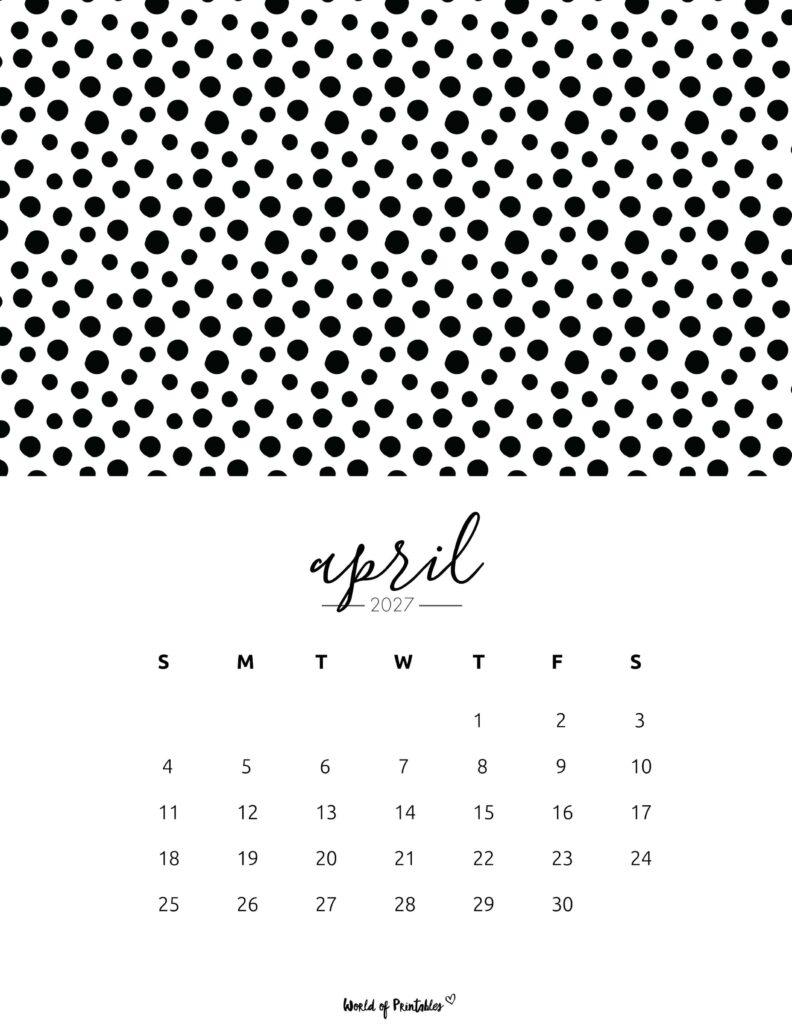 Printable April 2027 Calendar Design 61
