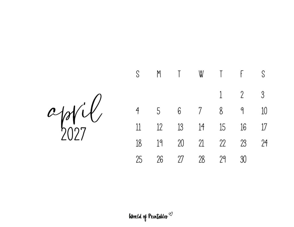 Printable April 2027 Calendar Design 63 alt
