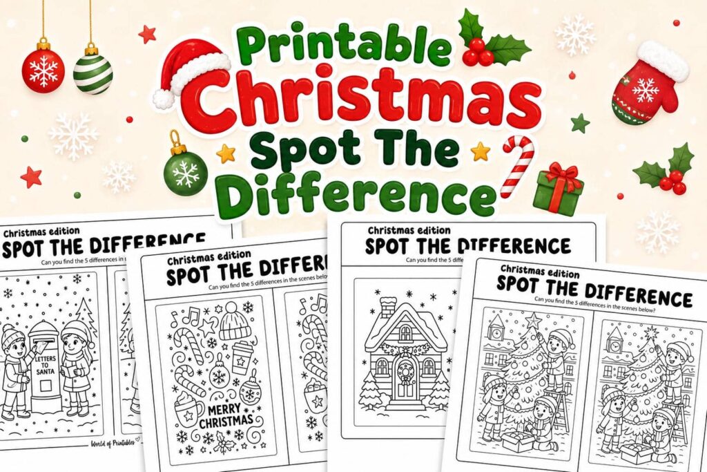 Printable Christmas Spot The Difference