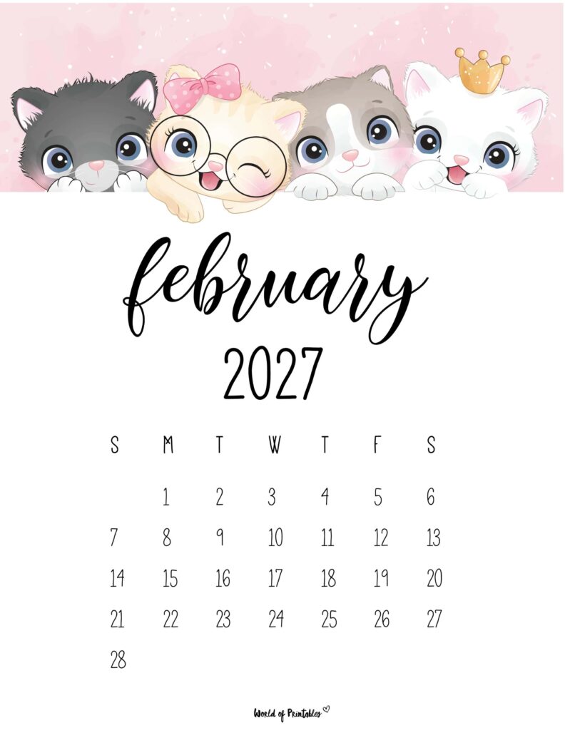 Printable February 2027 Calendar Design 33