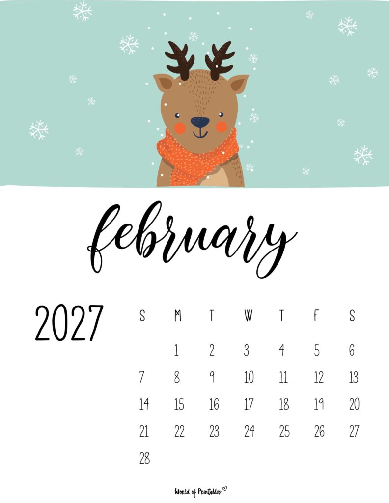 Printable February 2027 Calendar Design 36