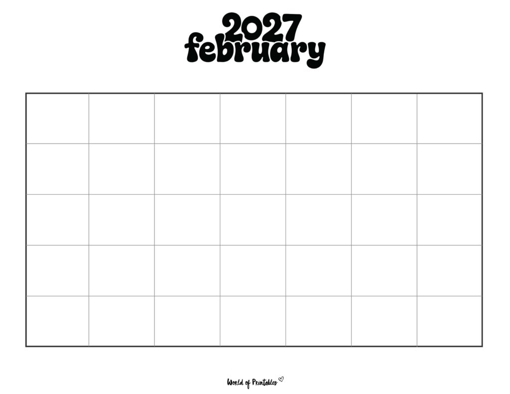 Printable February 2027 Calendar Design 371