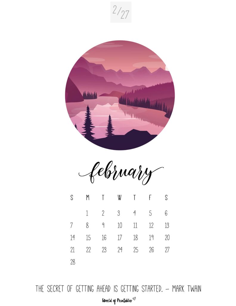 Printable February 2027 Calendar Design 55