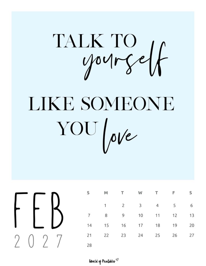 Printable February 2027 Calendar Design 60