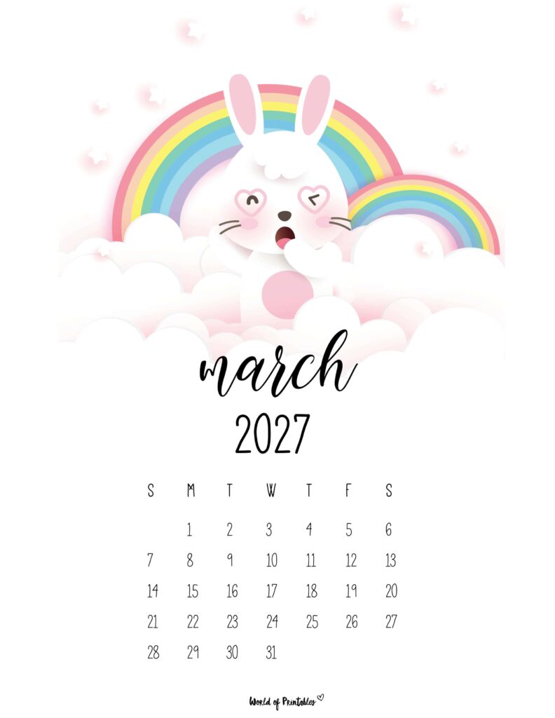 Printable March 2027 Calendar Design 32