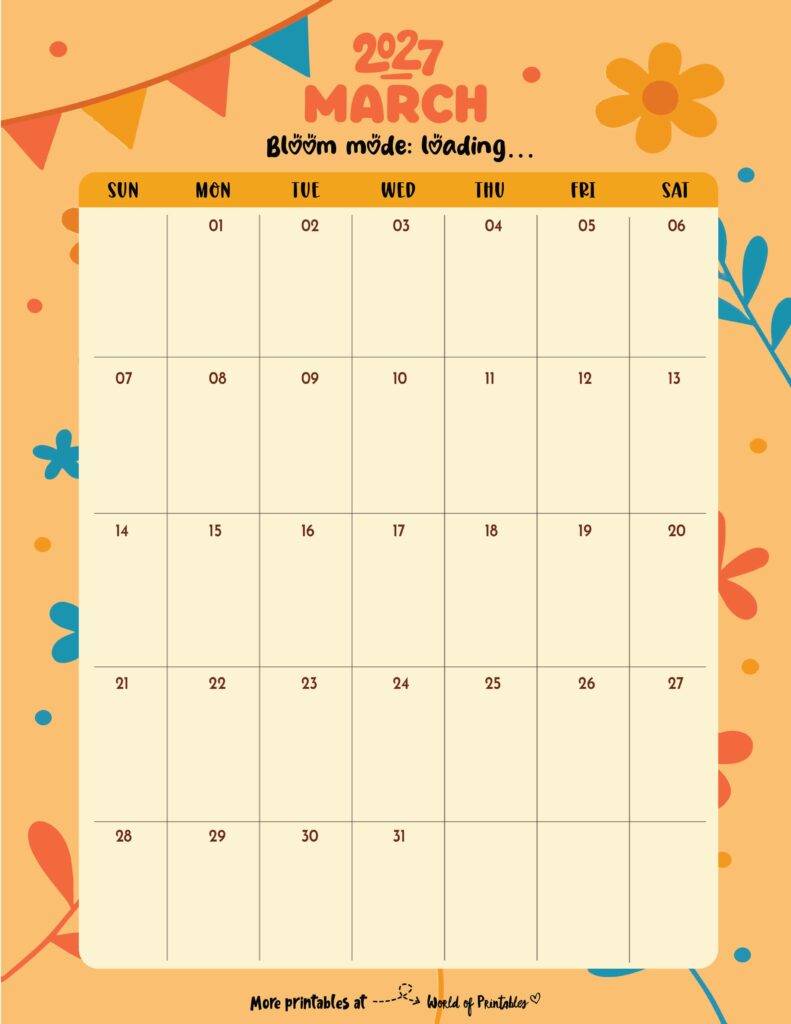 Printable March 2027 Calendar Design 331