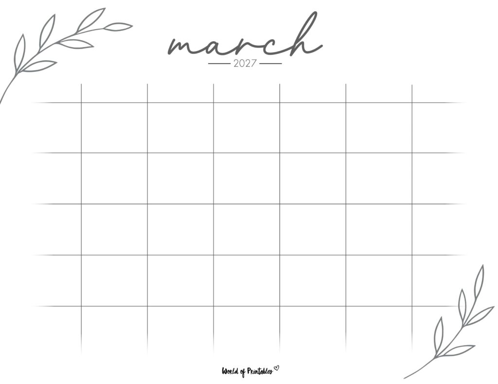 Printable March 2027 Calendar Design 367