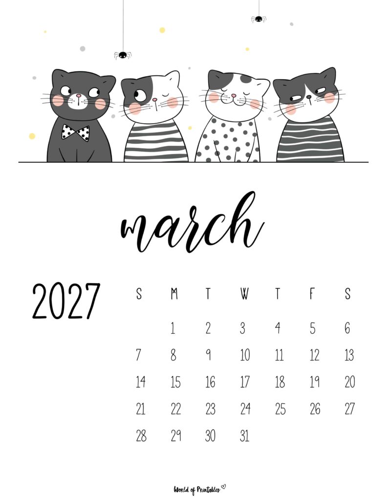 Printable March 2027 Calendar Design 40