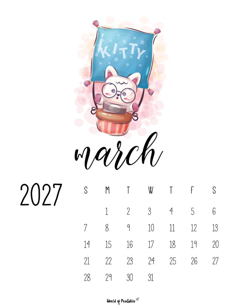 Printable March 2027 Calendar Design 41