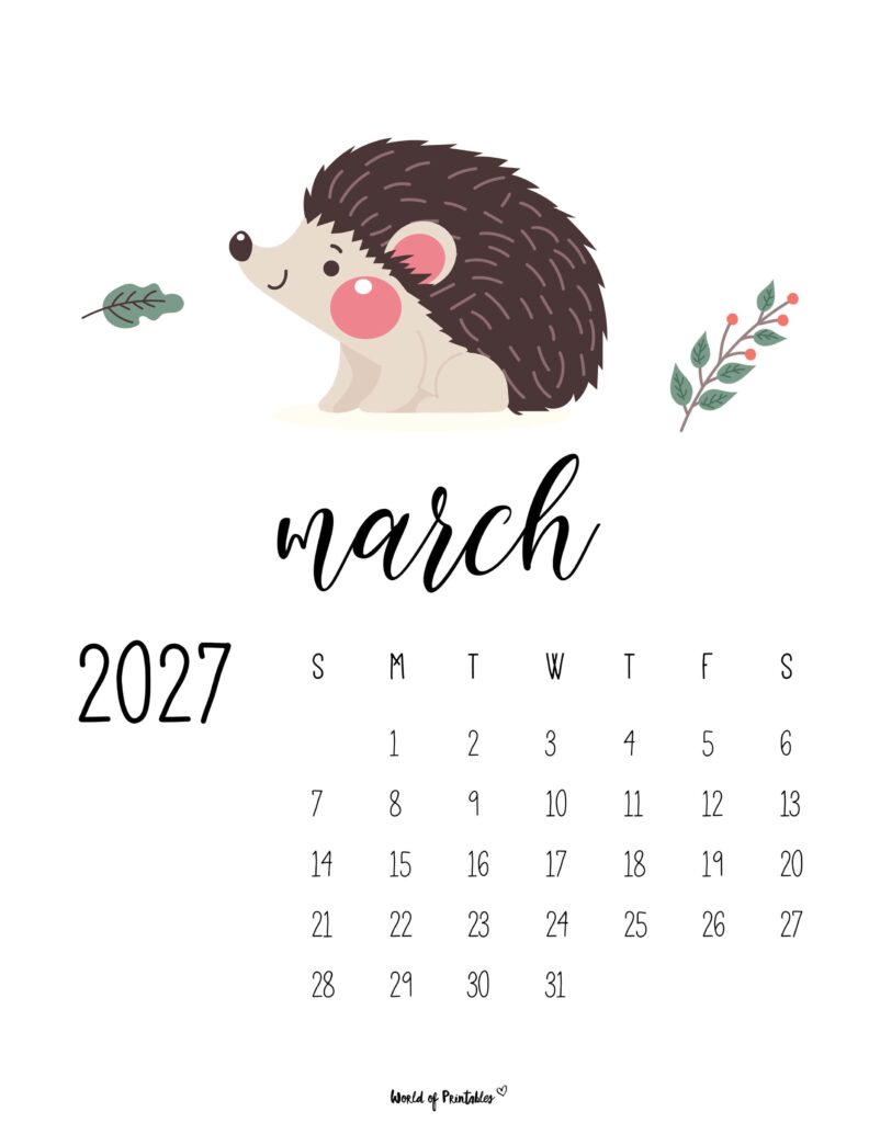 Printable March 2027 Calendar Design 42