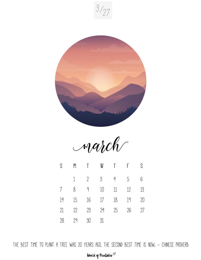 Printable March 2027 Calendar Design 55