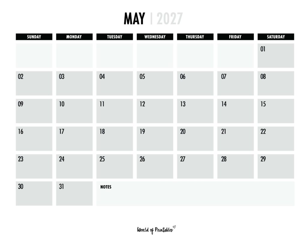 Printable May 2027 Calendar Design 102