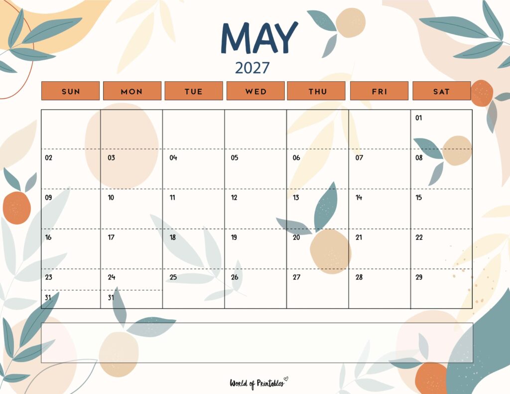 Printable May 2027 Calendar Design 114
