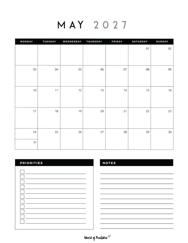 Printable May 2027 Calendar Design 123