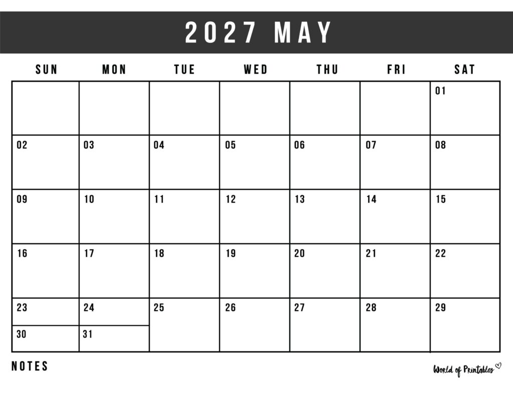 Printable May 2027 Calendar Design 125