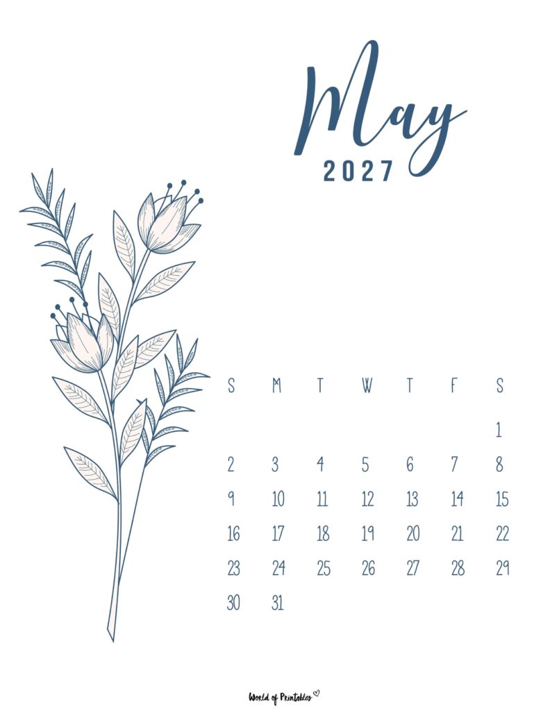 Printable May 2027 Calendar Design 14