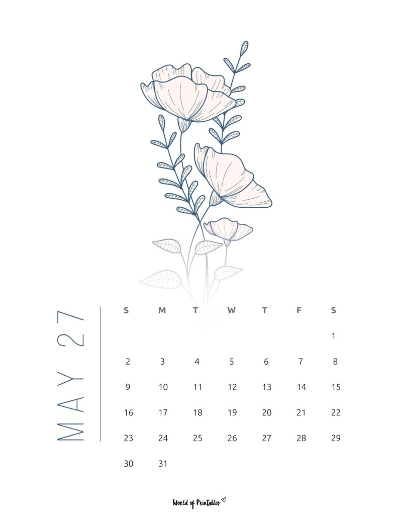 Printable May 2027 Calendar Design 17