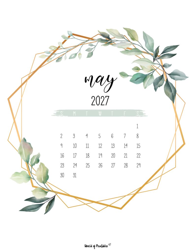Printable May 2027 Calendar Design 18