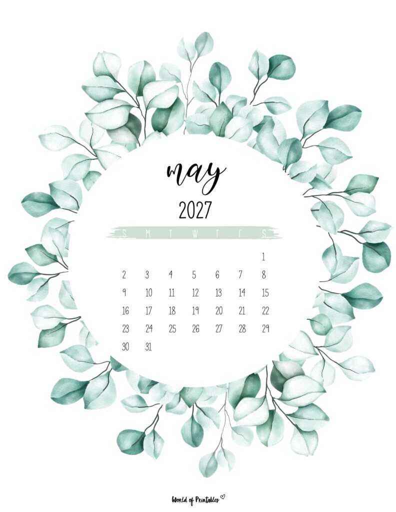 Printable May 2027 Calendar Design 19
