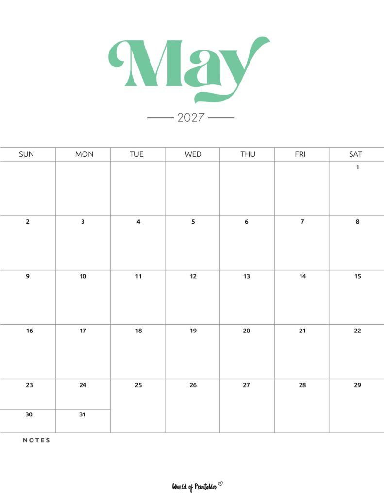 Printable May 2027 Calendar Design 204