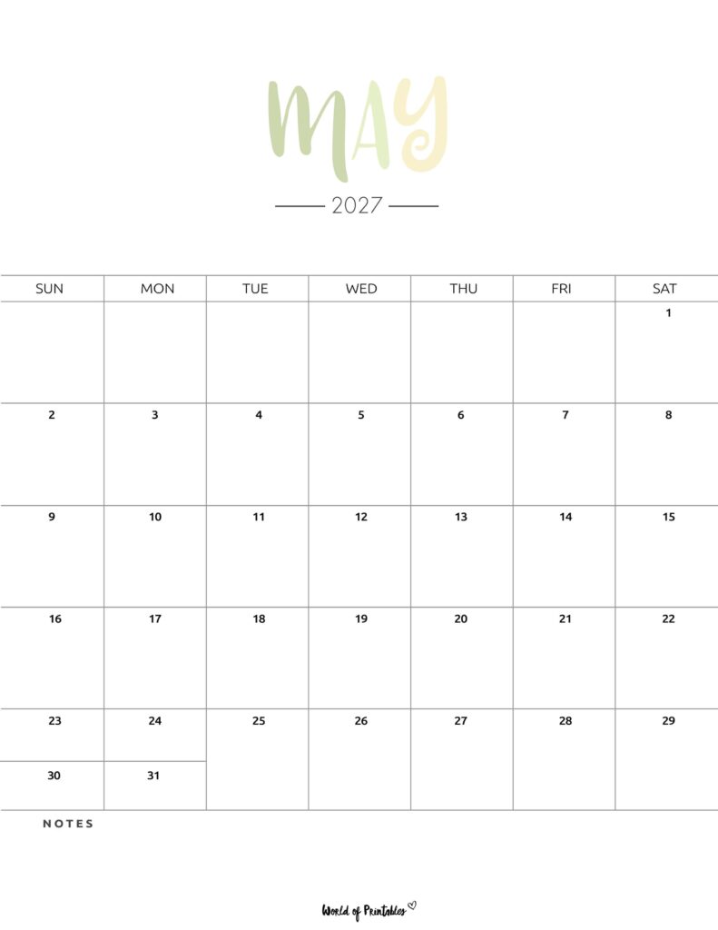 Printable May 2027 Calendar Design 205