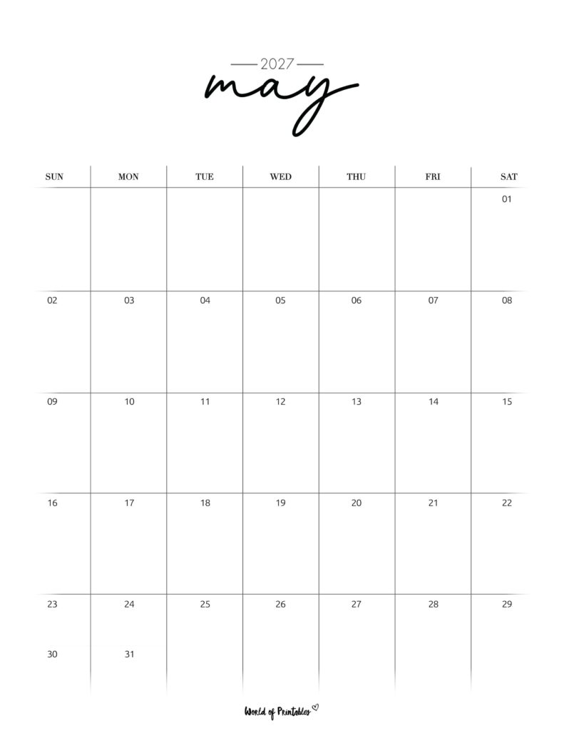 Printable May 2027 Calendar Design 208