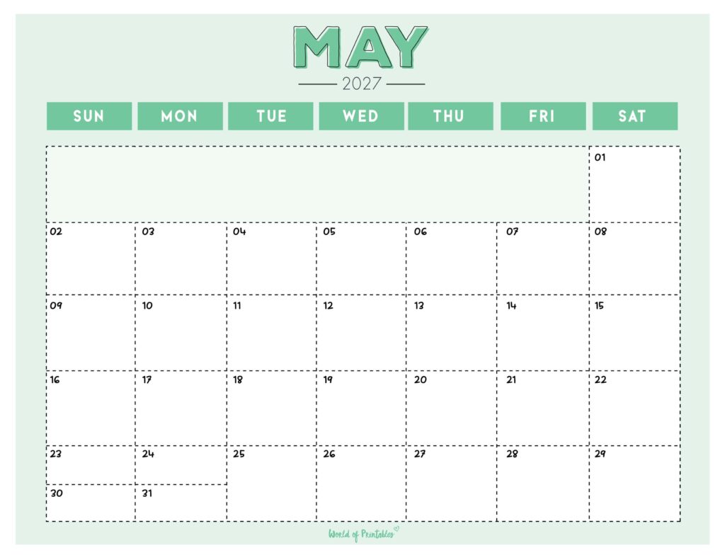 Printable May 2027 Calendar Design 210