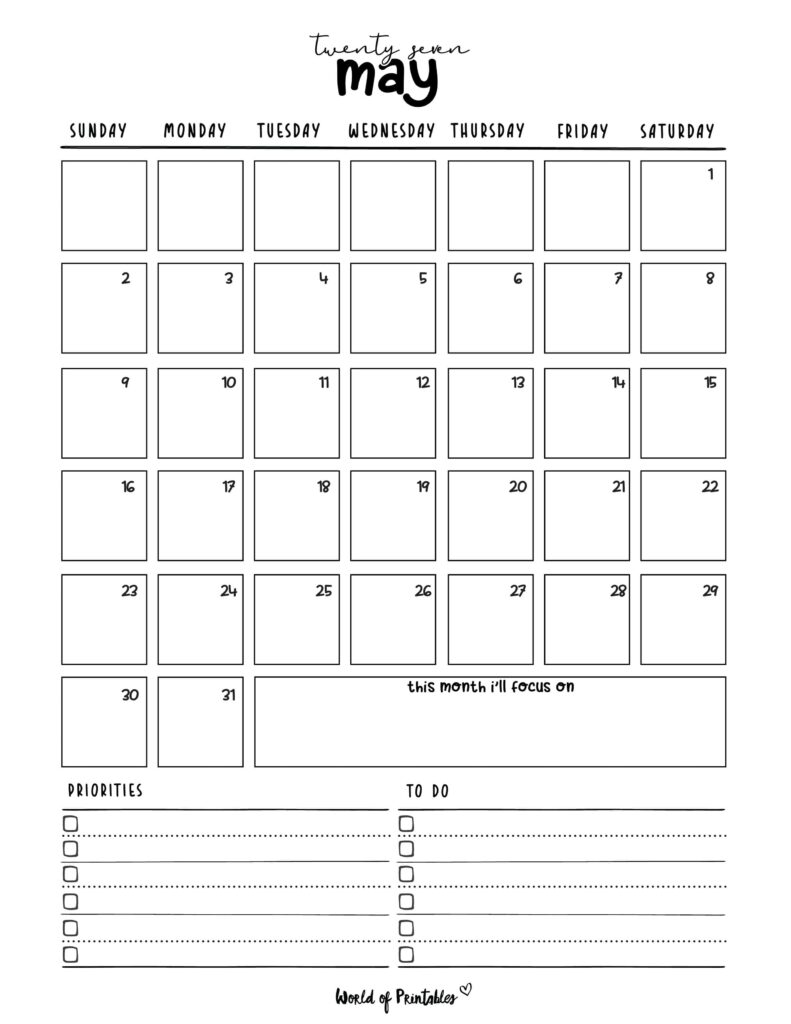 Printable May 2027 Calendar Design 214