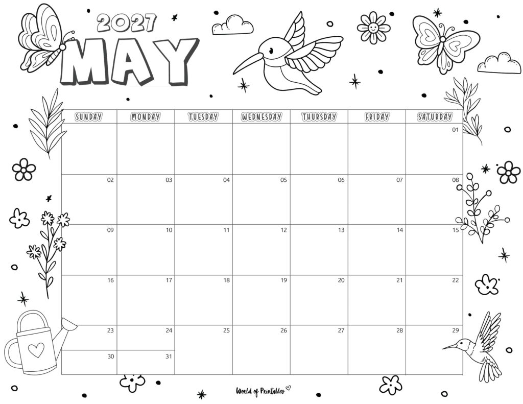 Printable May 2027 Calendar Design 215