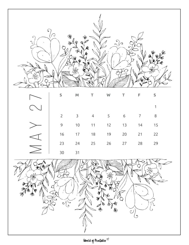Printable May 2027 Calendar Design 23