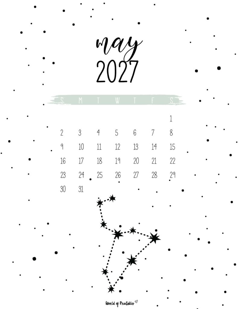 Printable May 2027 Calendar Design 24