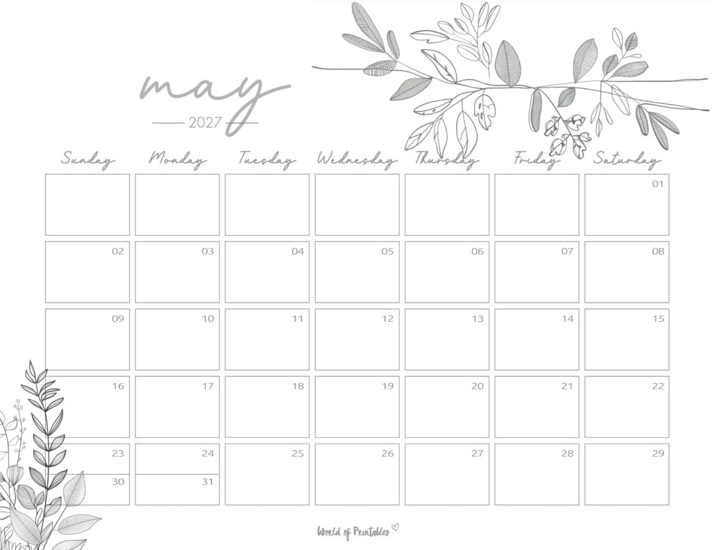 Printable May 2027 Calendar Design 249