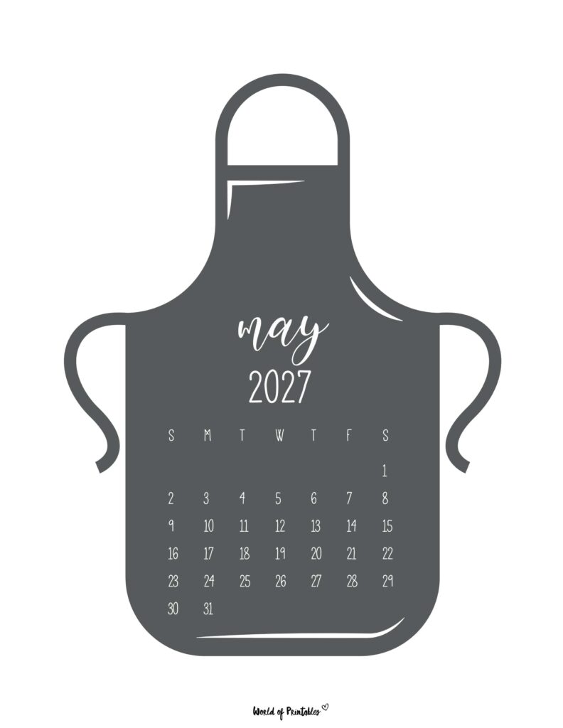 Printable May 2027 Calendar Design 25