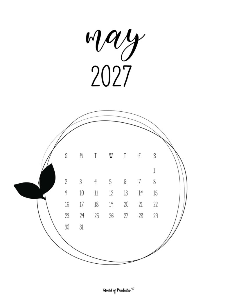 Printable May 2027 Calendar Design 27