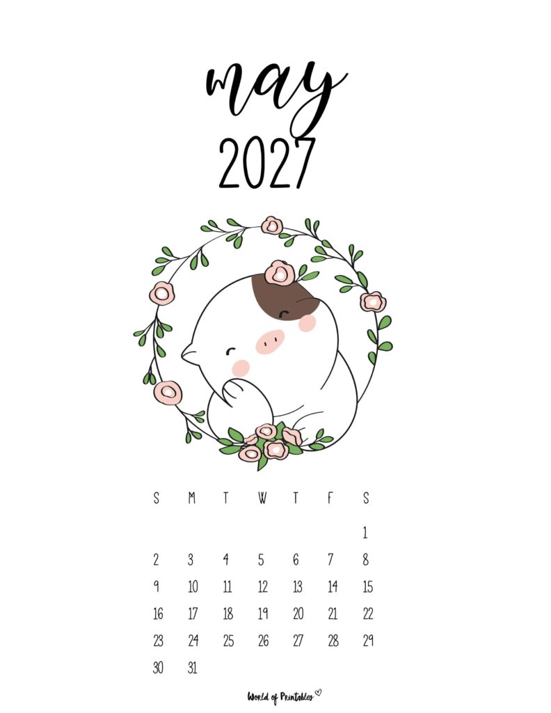 Printable May 2027 Calendar Design 28