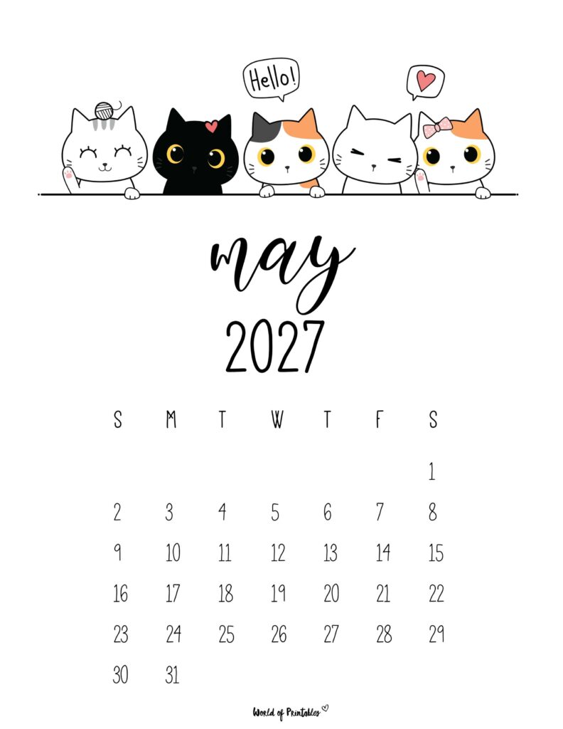 Printable May 2027 Calendar Design 29