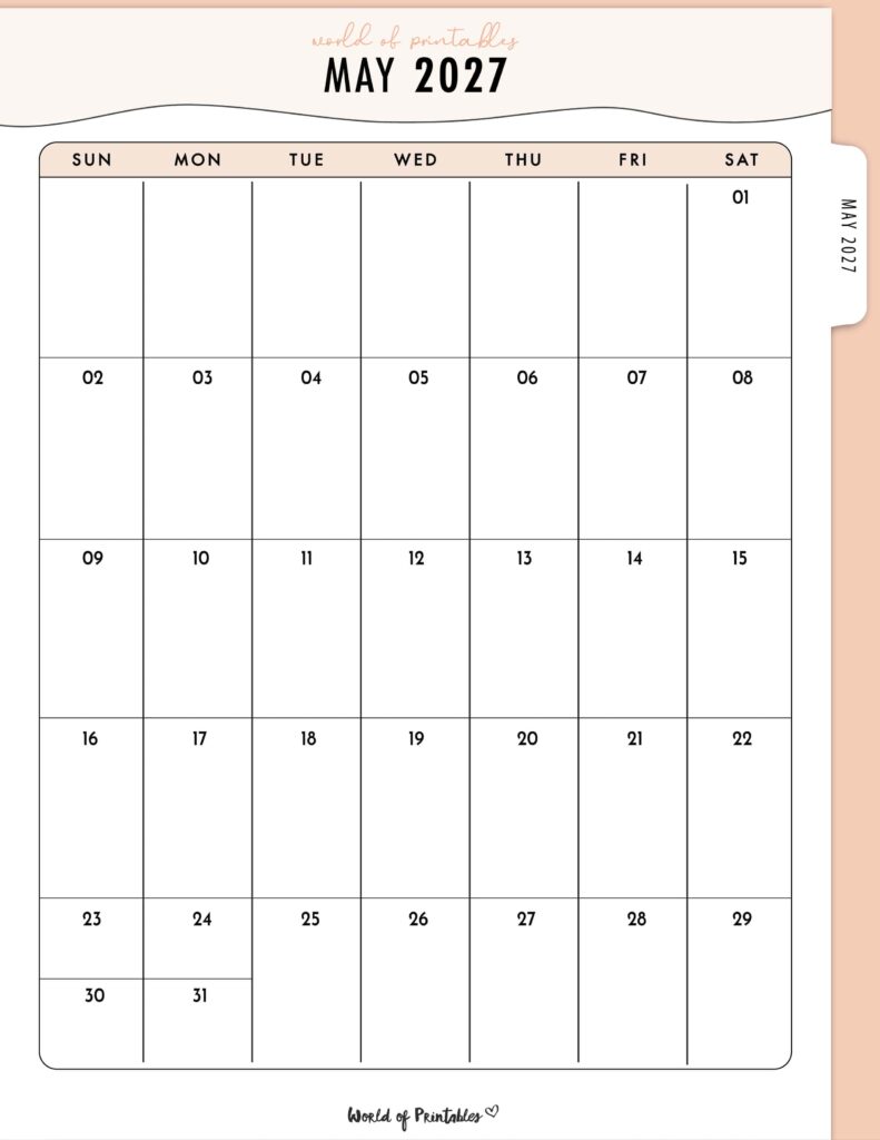 Printable May 2027 Calendar Design 318