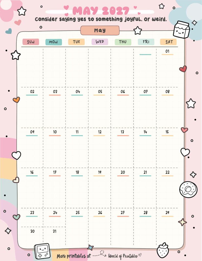 Printable May 2027 Calendar Design 319