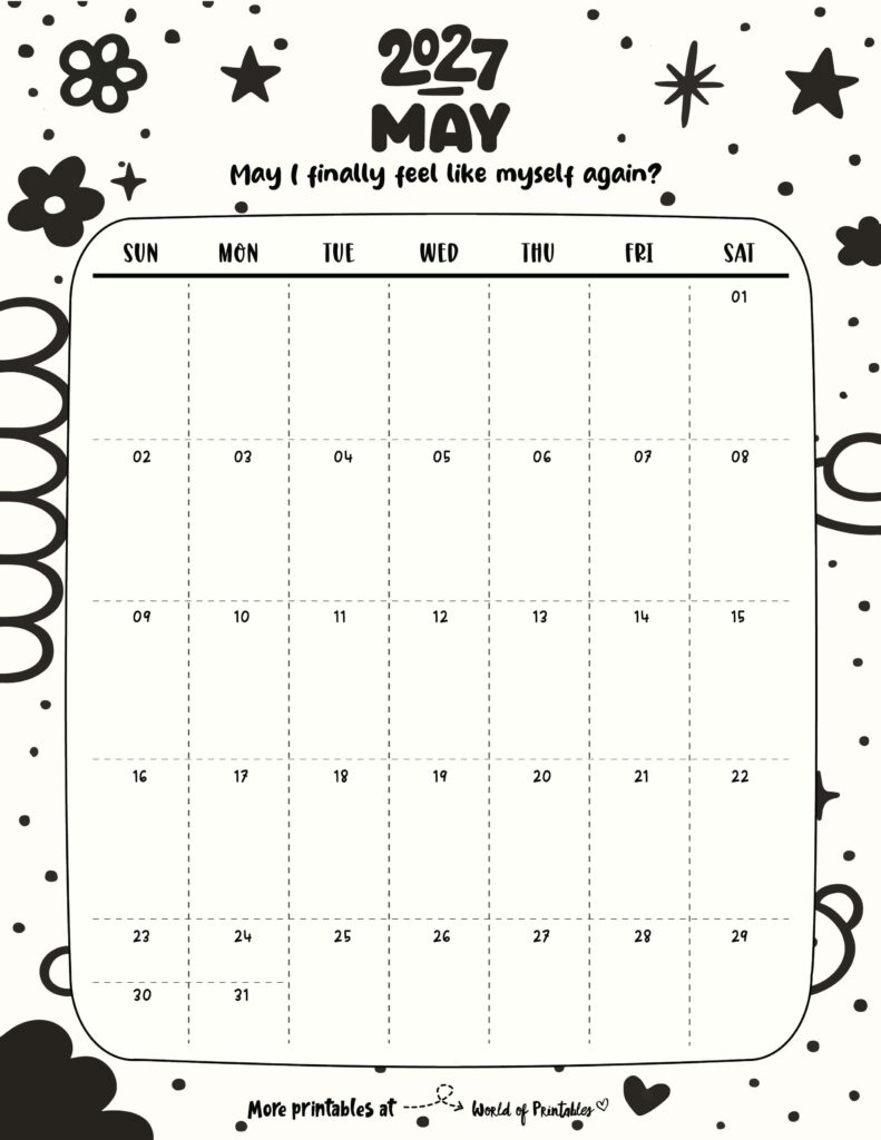 Printable May 2027 Calendar Design 329