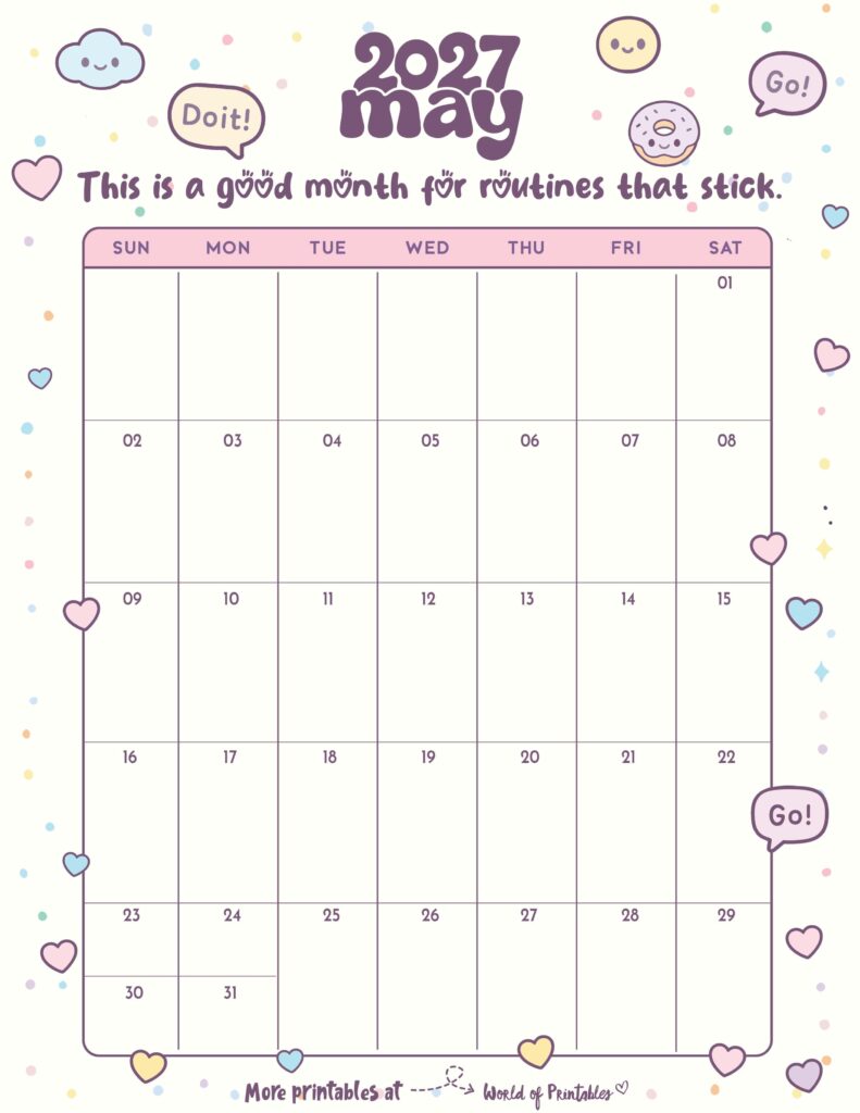 Printable May 2027 Calendar Design 339