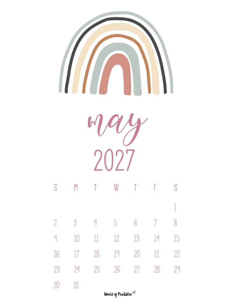 Printable May 2027 Calendar Design 34