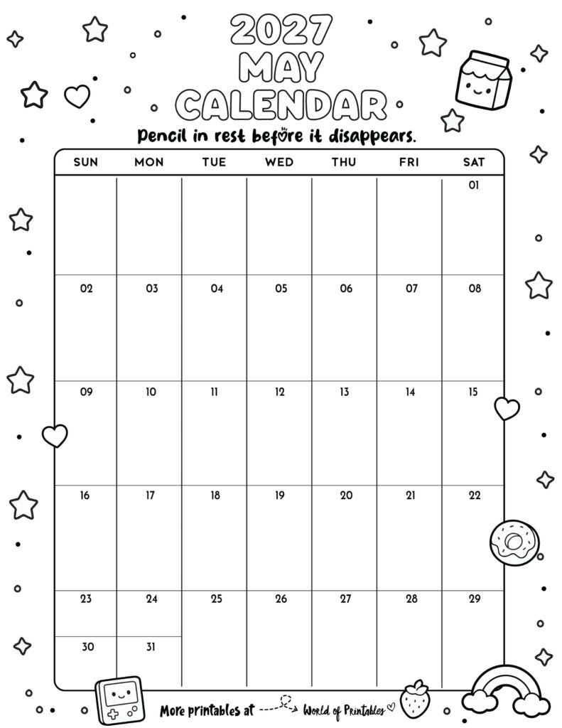 Printable May 2027 Calendar Design 340