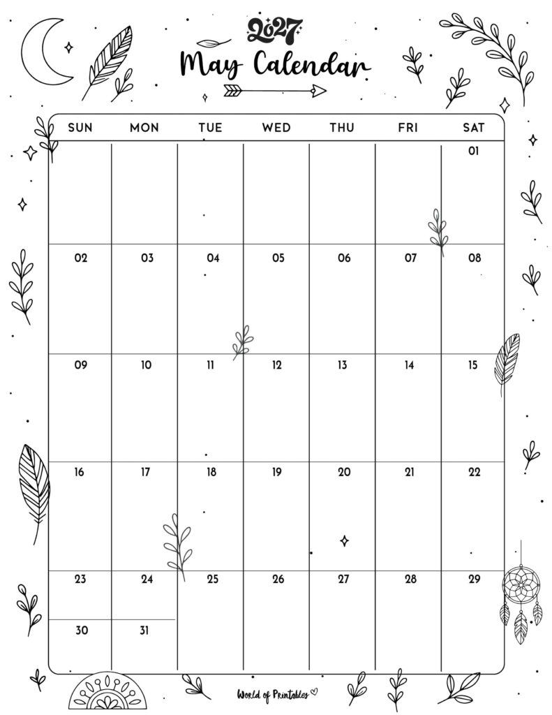 Printable May 2027 Calendar Design 341