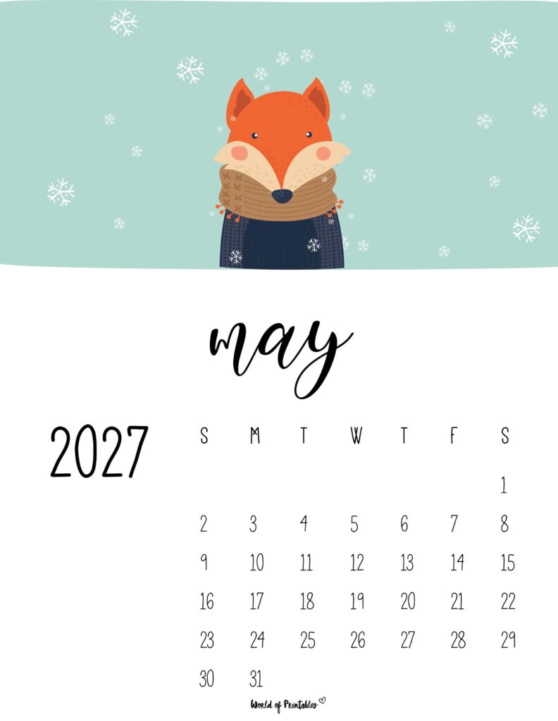 Printable May 2027 Calendar Design 36