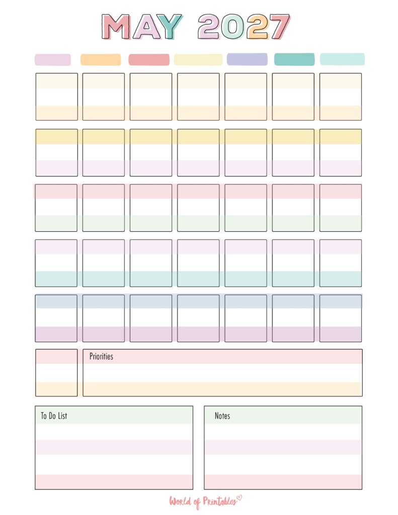 Printable May 2027 Calendar Design 363