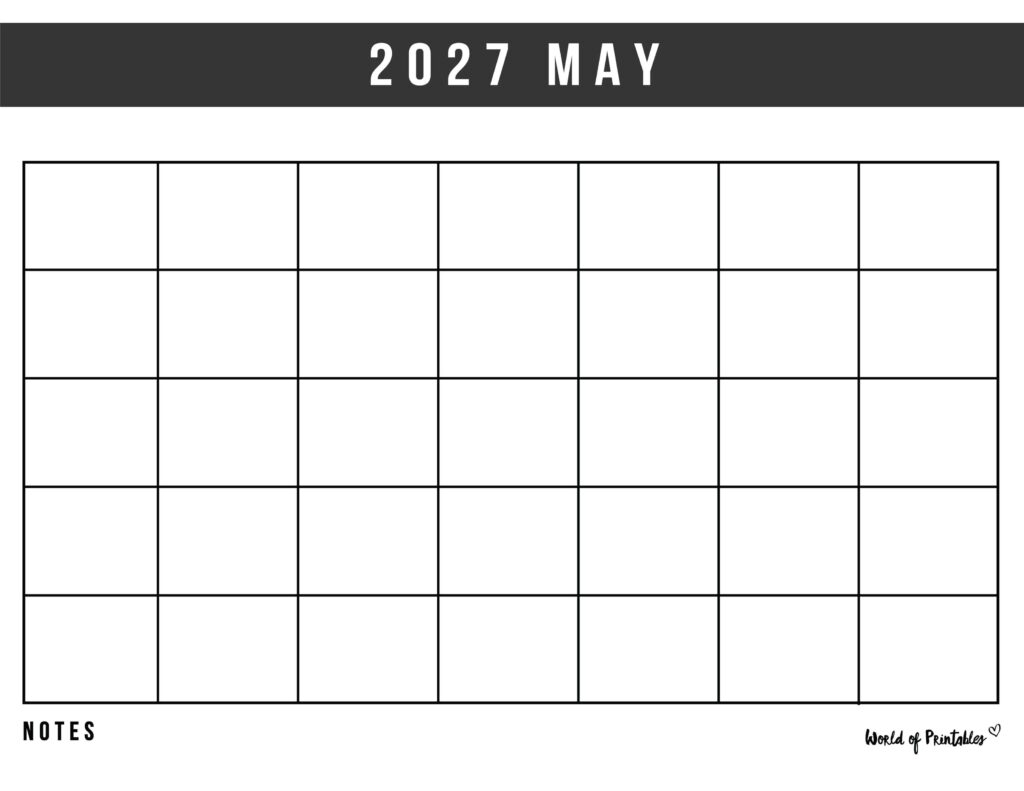 Printable May 2027 Calendar Design 364