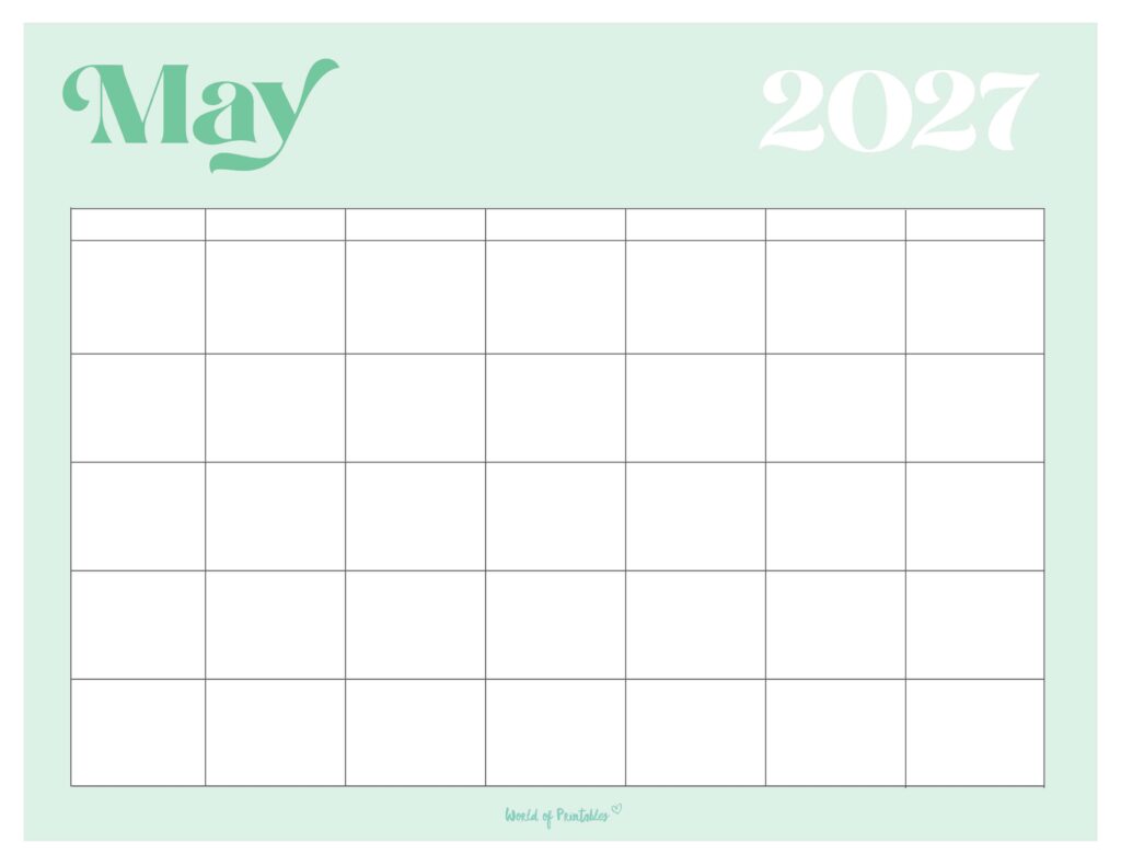 Printable May 2027 Calendar Design 365