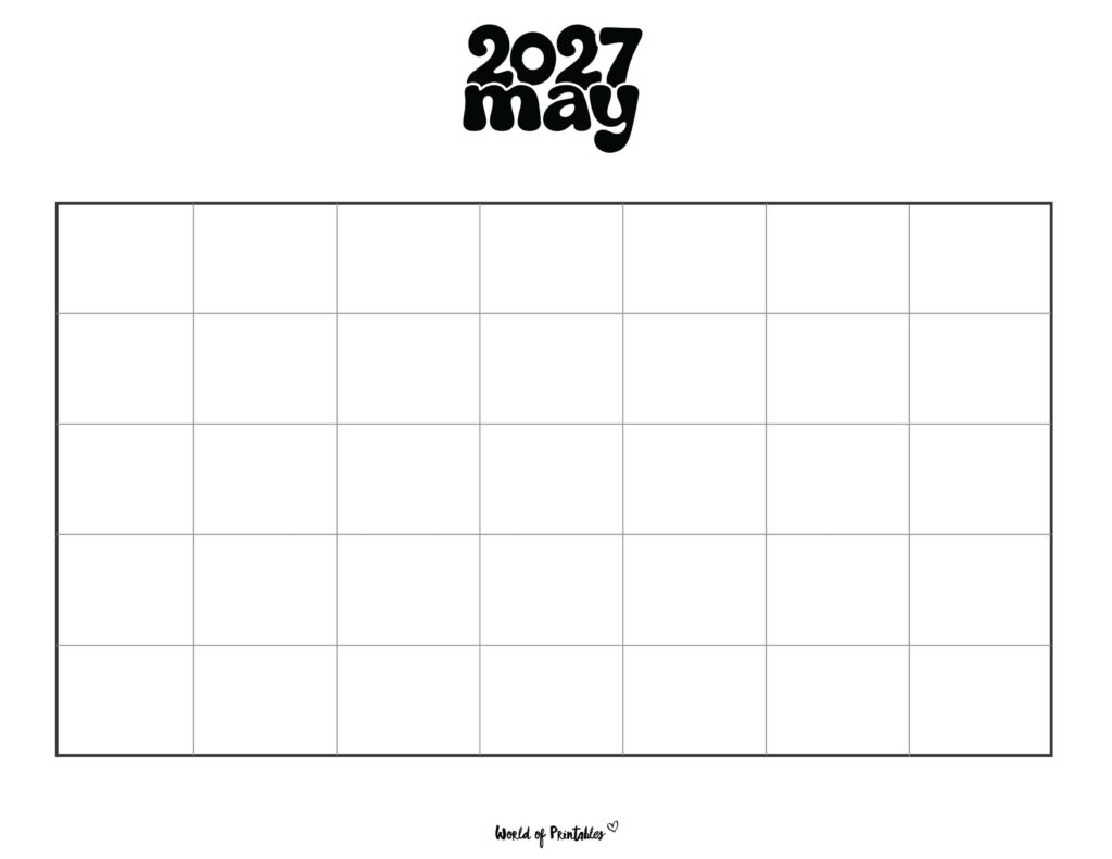 Printable May 2027 Calendar Design 371